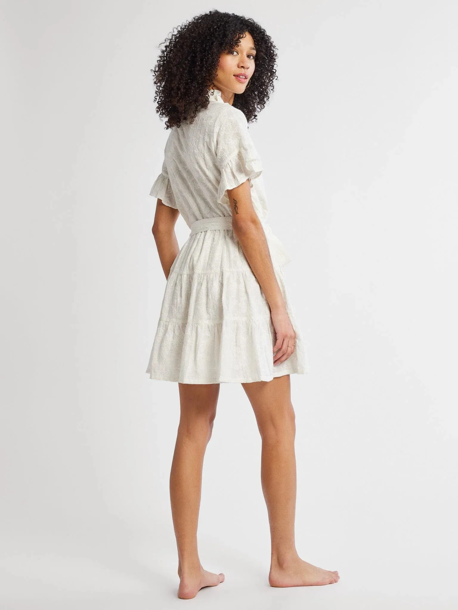 Violetta Mini Dress - Garden Embroidery