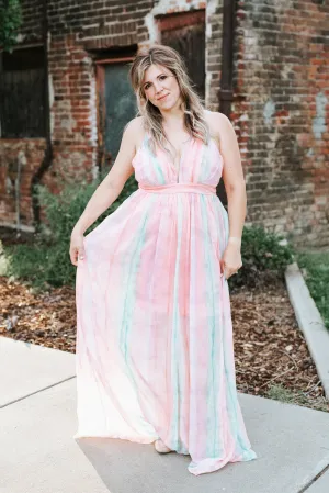 Watercolor Coastal Maxi Dress