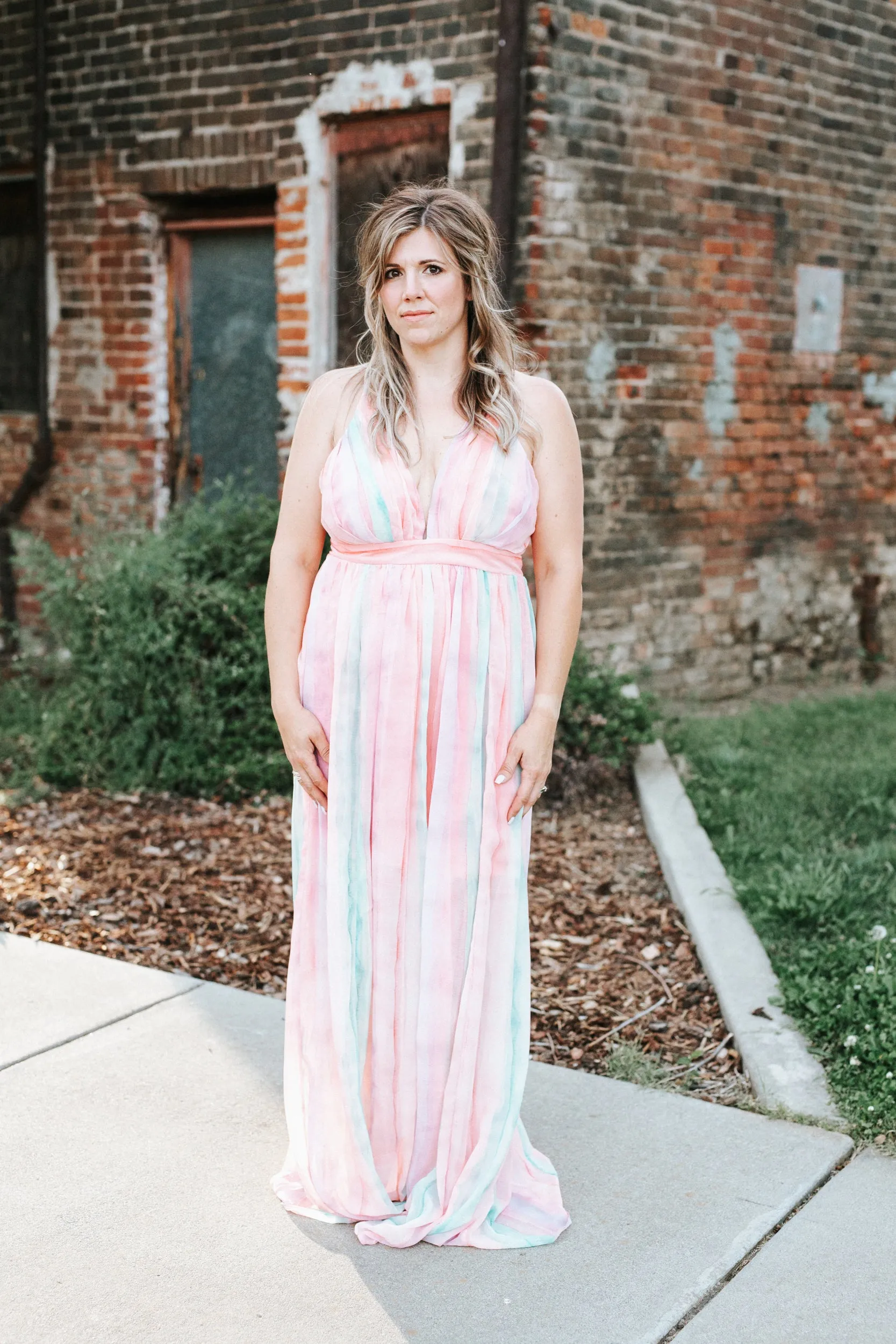 Watercolor Coastal Maxi Dress