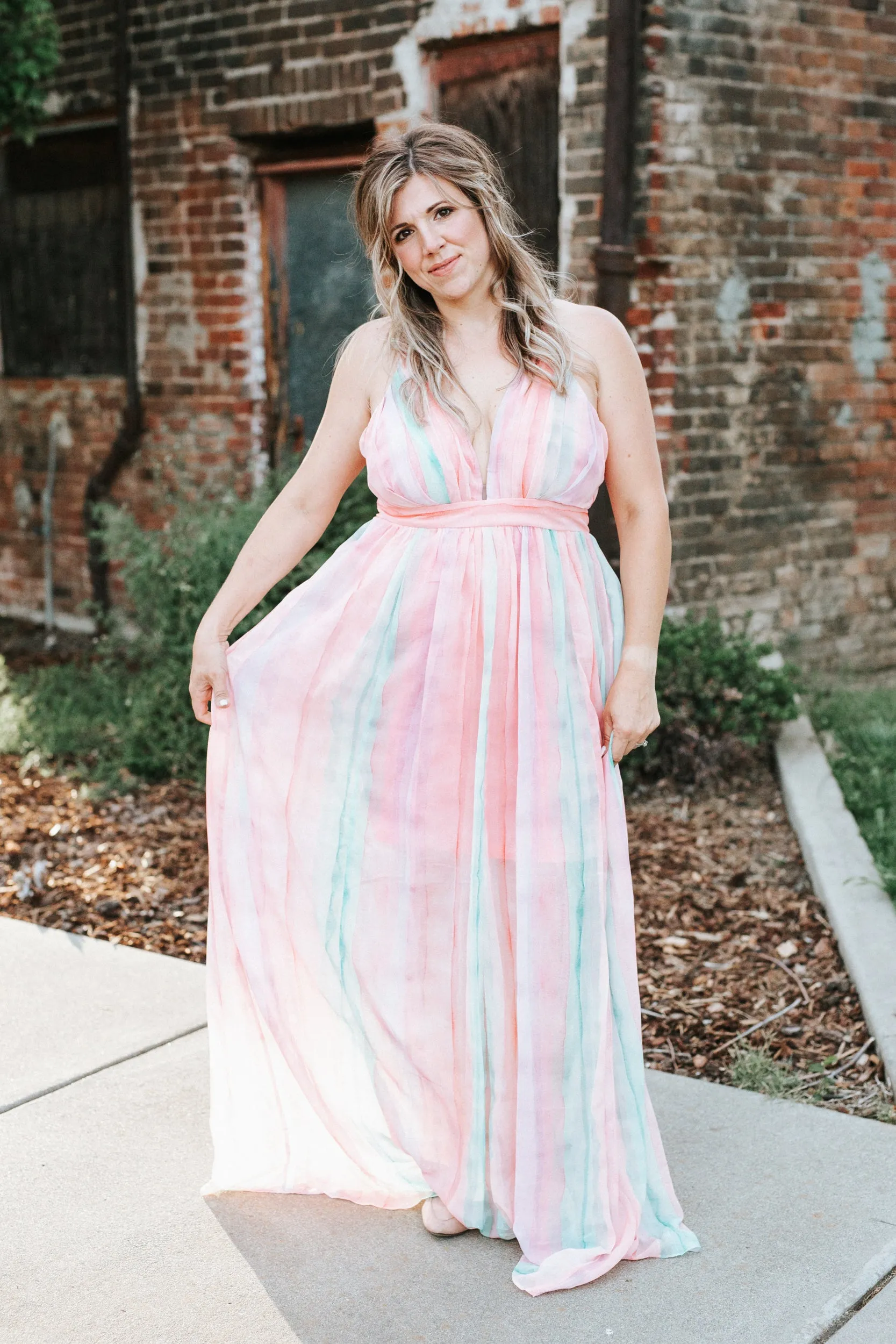 Watercolor Coastal Maxi Dress