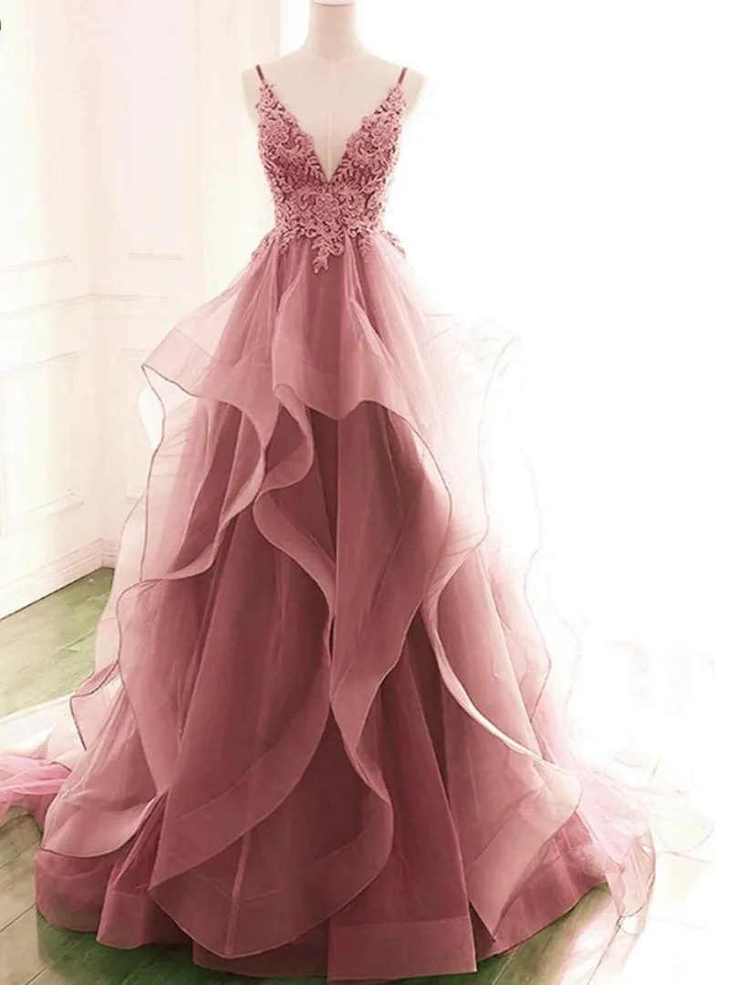 Wenkouban-Christmas Thanksgiving Gift New Year's Eve Dress party look inspos back to school dress  Beaded Lace Applique Multilayered Tulle Maxi Dress