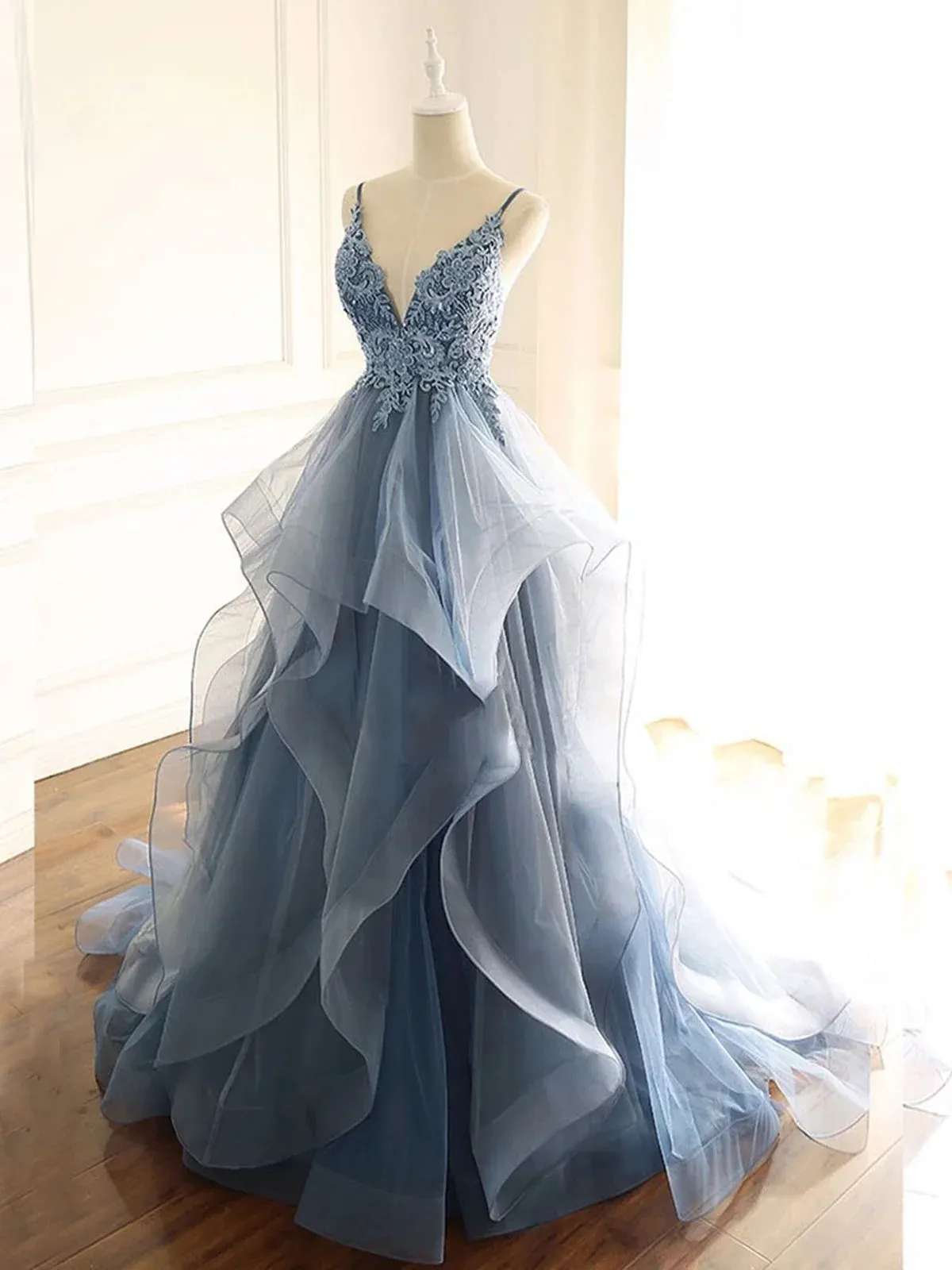 Wenkouban-Christmas Thanksgiving Gift New Year's Eve Dress party look inspos back to school dress  Beaded Lace Applique Multilayered Tulle Maxi Dress