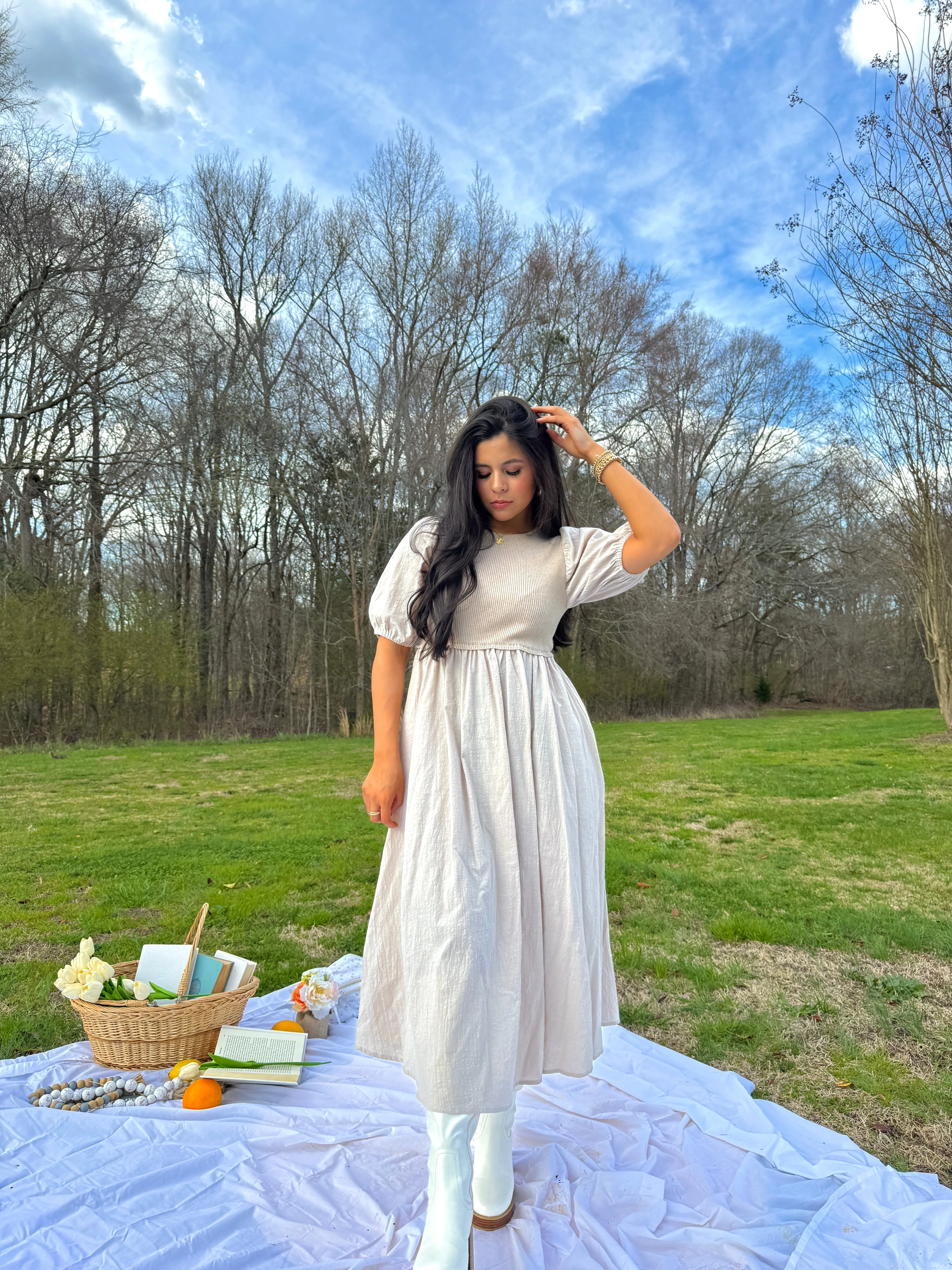 Wheat Midi Dress