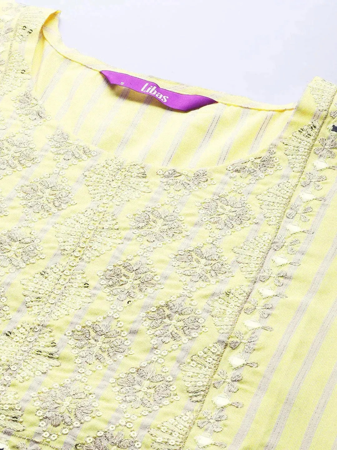 Yellow Yoke Design Cotton Silk Kurta