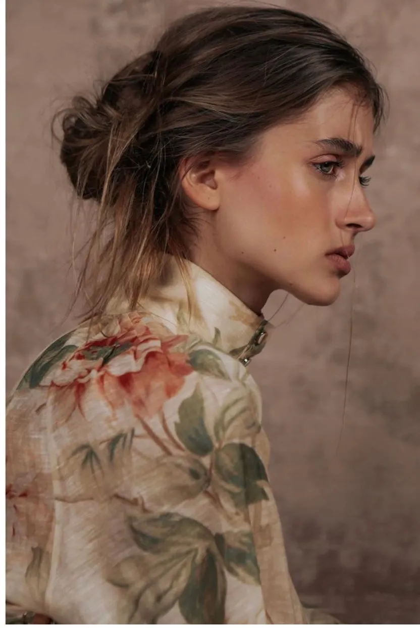 Zimmermann Espionage Floral Corset Silk Dress (For Hire)